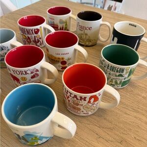 11 Starbucks Colorful Travel-Themed Mug Set